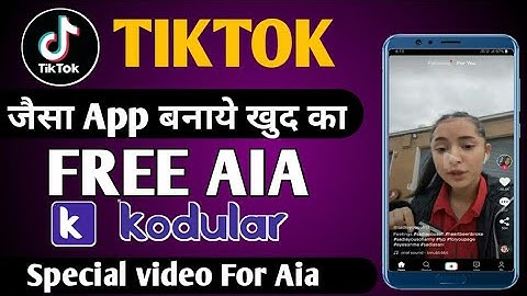 Tiktok jaisa app kaise banaye free me | Free Aia tiktok | In kodular , Appybuilder