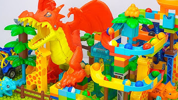 Satisfying Building Blocks Marble Run Very popular! Block coasters filled with Giant Colorful Dragon