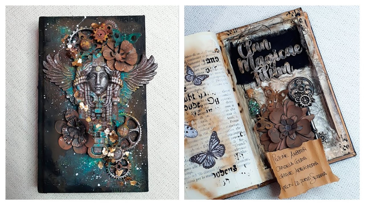 ALTERED BOOK WITH SECRET COMPARTMENT - MIXED MEDIA TUTORIAL - YouTube