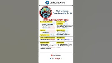 MPPGCL Recruitment 2025 | New Vacancy 2025 | Daily Job Alerts #shorts