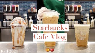 pumpkin spice \& apple crisp drink vlog | Target Starbucks | cafe vlog | ASMR