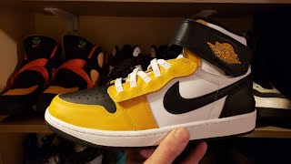 Jordan 1 Yellow Ochre Black White Flyease VS Mid (Bumblebee) $85 VS $65 *Nike.com*