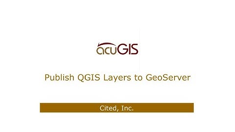 Publish QGIS Layers to GeoServer
