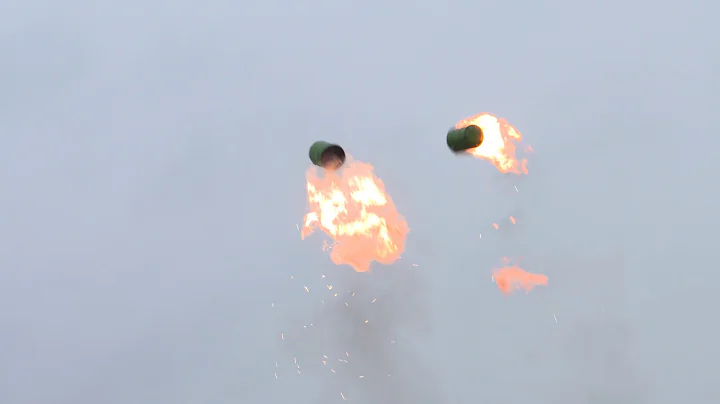 Blowing up 55 gallon oil drums 60 feet in the air with The Fireball Dudes - 4K - DayDayNews