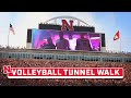 Huskers volleyball does the tunnel walk at memorial stadium  volleyball day in nebraska