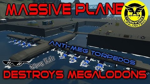 Wrecking Megalodons with an absolute massive plane in Stormworks Search and Destroy