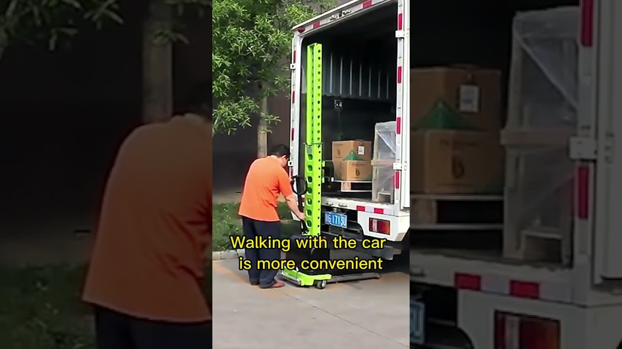 1000kg semi electric self load lifting portable stacker