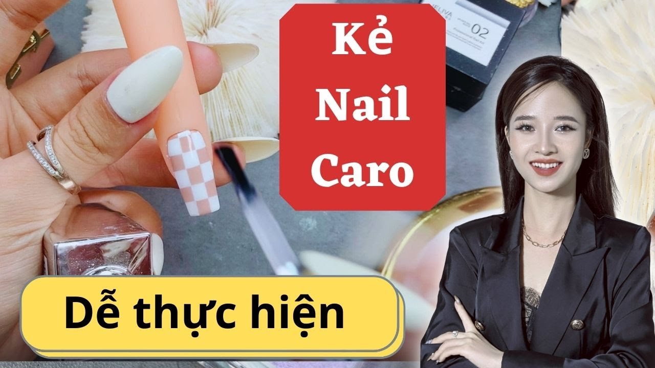 mẫu gel đẹp New Cách vẽ nail kẻ sọc caro dễ dàng bằng gel nhện