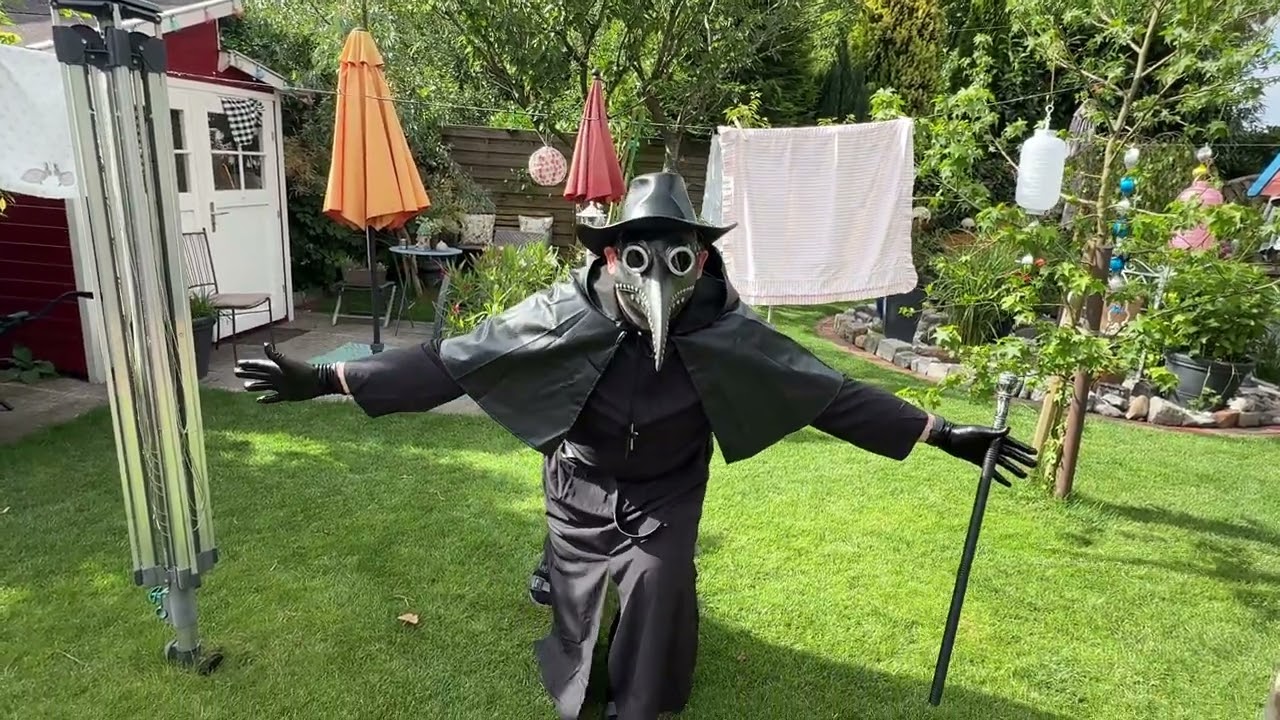 Coseaon Costume du Médecin de la Peste Enfant Déguisement Masque Docteur de la Peste Médiévale Halloween Carnaval Plague Doctor Deguisement pour Garçons Filles (130