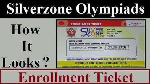 #SIO72, ADMIT CARD or ENROLLMENT TICKET of SILVERZONE OLYMPIADS