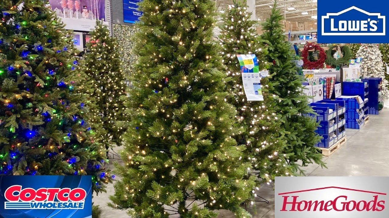 LOWE'S HOMEGOODS COSTCO CHRISTMAS DECORATIONS DECOR TREES SHOP WITH ME