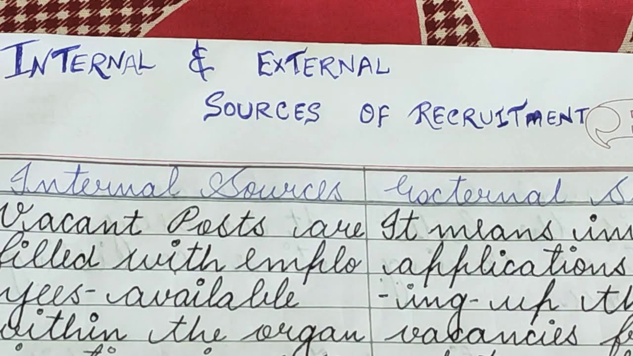 Difference between internal and external sources of recruitment. Explanation in hindi