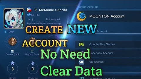 How to create New Account (No Clear Data) Mobile Legends| Create Smurf Account 2020