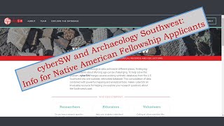 cyberSW & Archaeology Southwest Info re:  Native American Fellowship