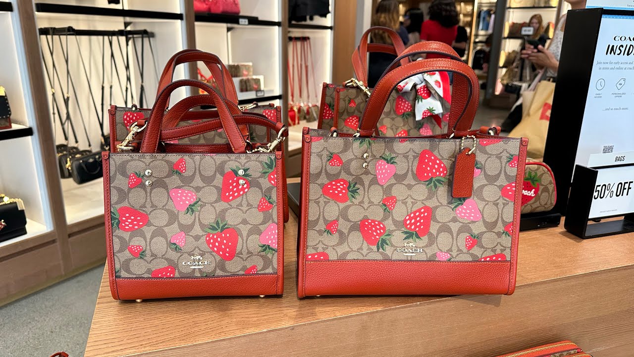 Coach Gallery Tote In Signature Canvas With Strawberry Print ...