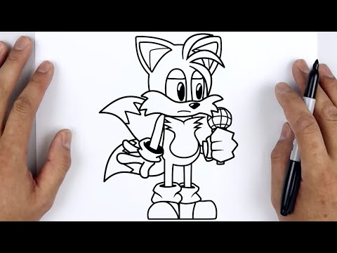 How To Draw Tails.EXE  Sonic the Hedgehog 