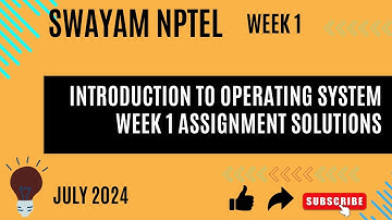 SWAYAM NPTEL INTRODUCTION TO OPERATING SYSTEM WEEK 1 ASSIGNMNET SOLUTION #nptelindia #nptel #swayam