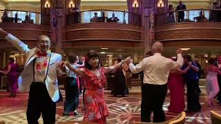 Cunard Queen Elizabeth Queens Room dancing Cha Cha Cha. I want to break free