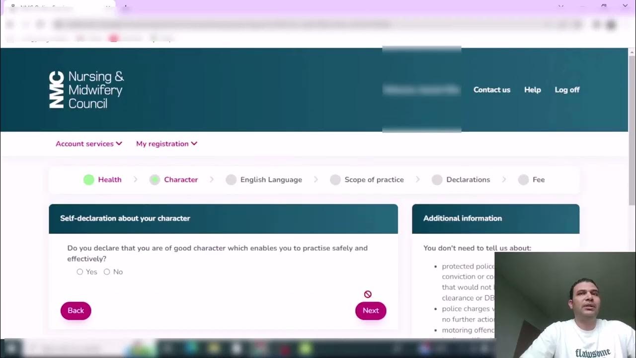 Final registration on NMC and filling the application before getting