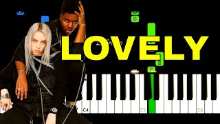 Billie Eilish x Khalid - Lovely | EASY Piano Tutorial Resimi