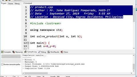 Product of Two Numbers Using Functions in C++