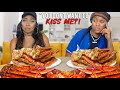 Why my *CRUSH* doesn’t Like KISSING ME? Seafood KING CRAB MUKBANG| EZEE X NATALIE