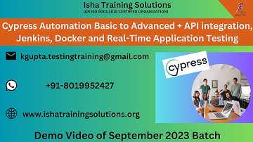 Cypress Demo on 7th September 2023. Pls contact or whatsapp us on +91-8019952427 to enroll