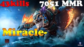 Dota 2 - Miracle- 7051 Mmr Plays Slark 43 Kills Vol 1 Ranked Match Gameplay