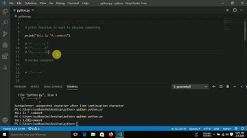 comment and escape sequence python series- tutorial 3