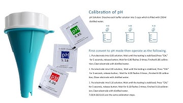 Floating Pool Monitor BLE-YC01 pH calibration at 6.8/4.0/9.1 pH calibrate 6.86 pH CAL