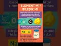 Element mi? Bileşik mi? #shortsbilim #BioSnap #BiDünyaBiyoloji #BektasTepe #element #bileşik