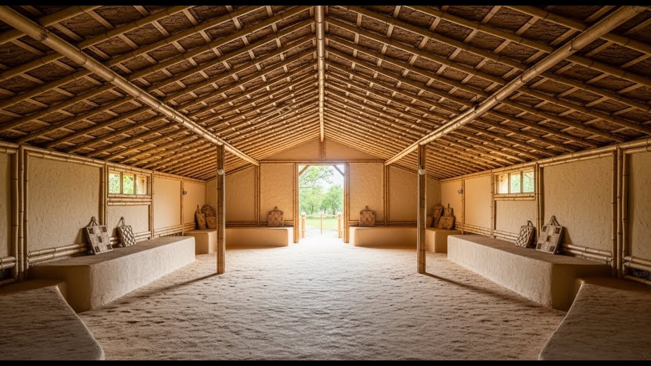 World’s Most Beautiful Underground Bamboo House | Built by Hand in ...
