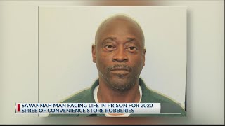 Savannah man faces life in prison for day-long robbery spree