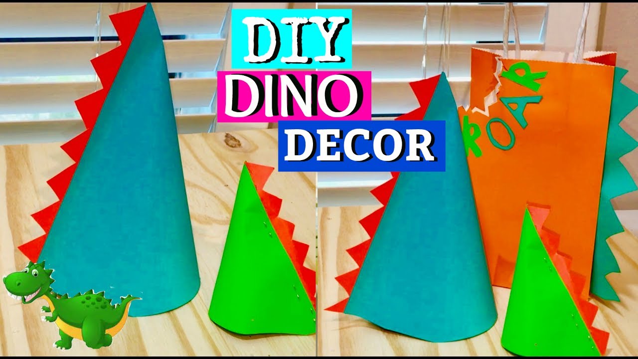 DIY Dinosaur Centerpieces Birthday Party Decor - YouTube