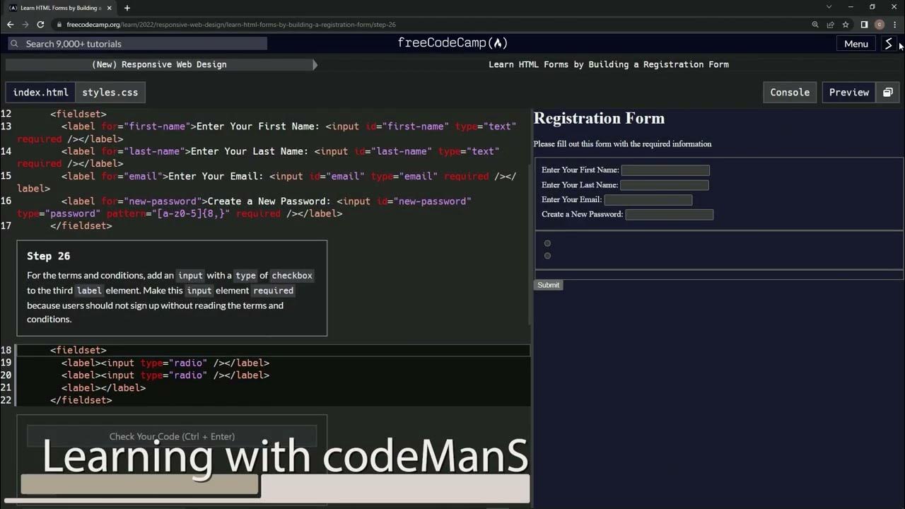 (ARCHIVED) Learn HTML Forms by Building a Registration Form - Step 26 ...