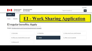 EI Application  Work Sharing | how to submit application with Work Sharing Reference Code