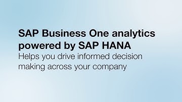Analytics capabilities of SAP Business One powered by SAP HANA 1