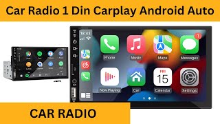 7“ Car Radio 1 Din Carplay Android Auto Multimedia Player HD Touch Screen FM AUX Input Bluetooth