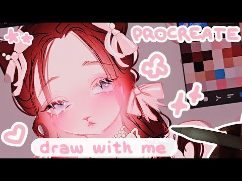 draw with me 🎀 full procreate process [real time + chill music ...