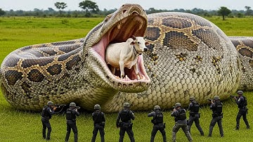 Heroic Rescue Team Saves Poor Mother Cow From Deadly Giant Python