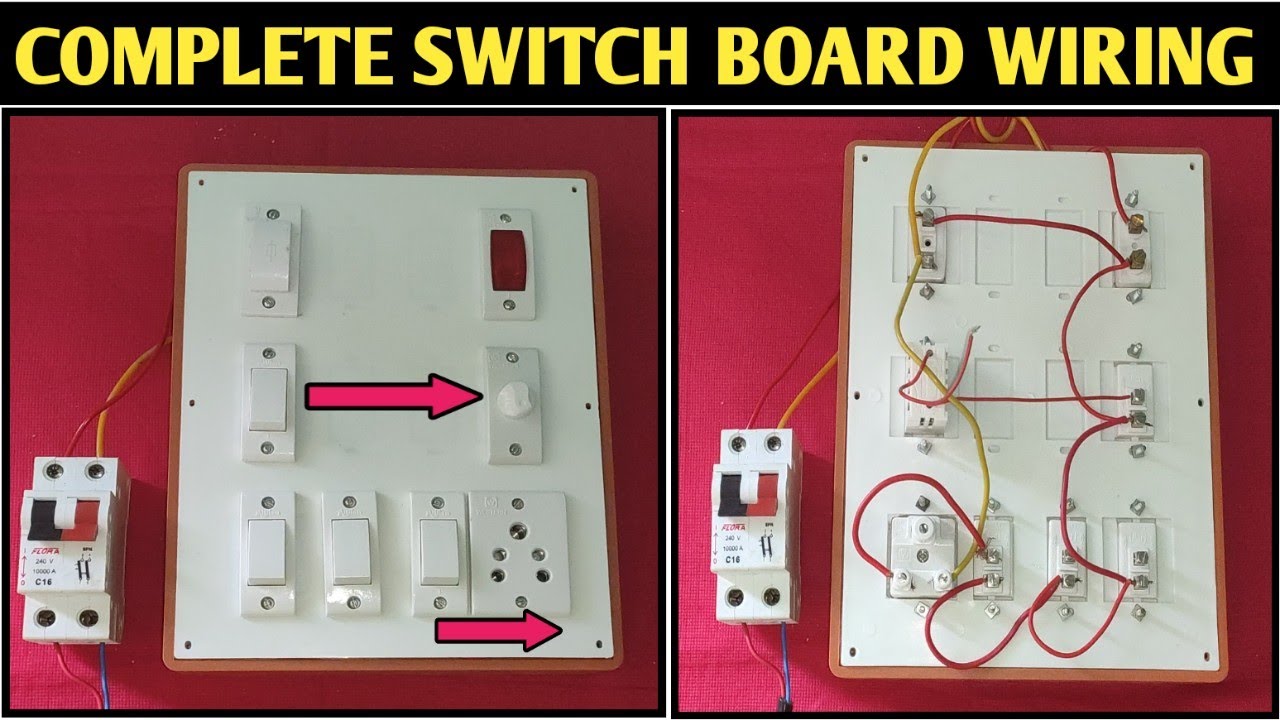 SWITCH BOARD WIRING! 1 FUSE,1 INDICATOR, 1 FAN REGULATOR, 4 SWITCH, 1