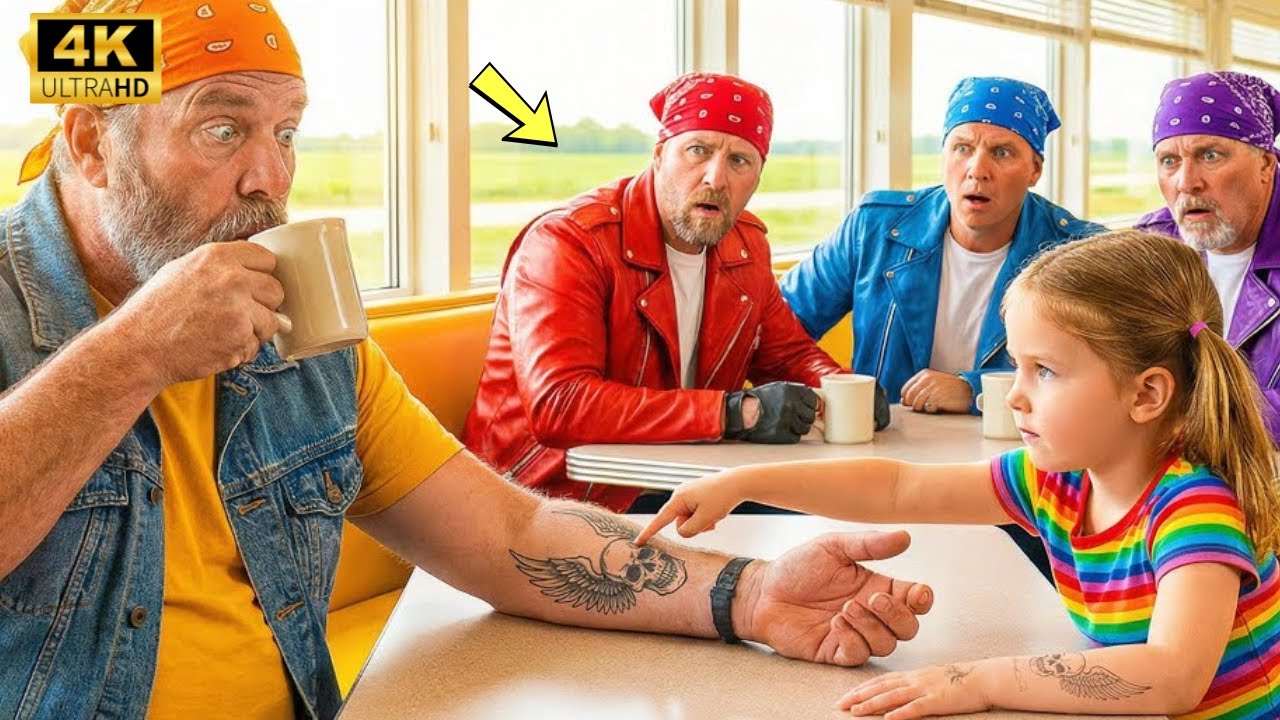 Hells Angels Go Silent When Little Girl Says Her Father Had the Same Tattoo