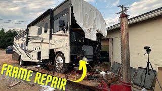 Wrecked Georgetown RV Pulling the Frame