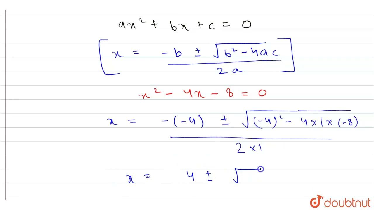 Solve for x the quadratic equation x^(2)4x8=0. Give your answer