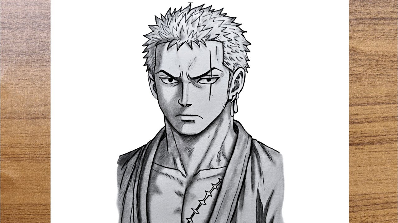 How to Draw Roronoa Zoro || Easy Pencil Art Tutorial 