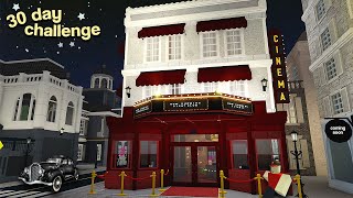 building a MOVIE THEATER in my bloxburg city! (day 24) | ROBLOX