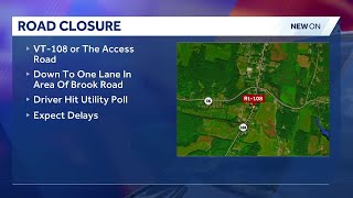 Lane closed on Route 108 in Stowe due to crash
