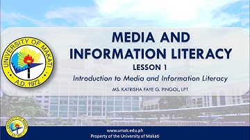 Lesson 1: Introduction to Media and Information Literacy | Media and Information Literacy