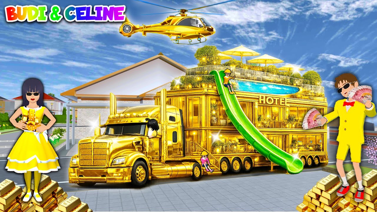 Yuta Mio Bocil Kaya Punya Truk Kontainer Hotel Serba Emas 🥳 Ada Helikopter Pribadi Dan Kolam Renang