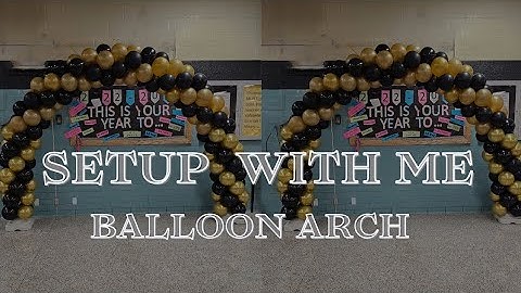 How to setup a large arch alone|Install|Setup with me| School Balloon Arch|Black & Gold Balloon Arch